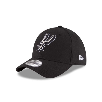 Black San Antonio Spurs Hat - New Era NBA Team Classic 39THIRTY Stretch Fit Caps USA9782564